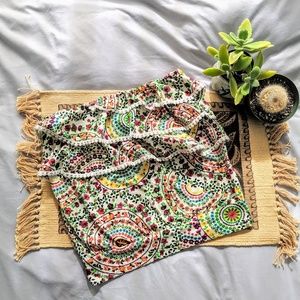 Boho flower mandala cropped tube top